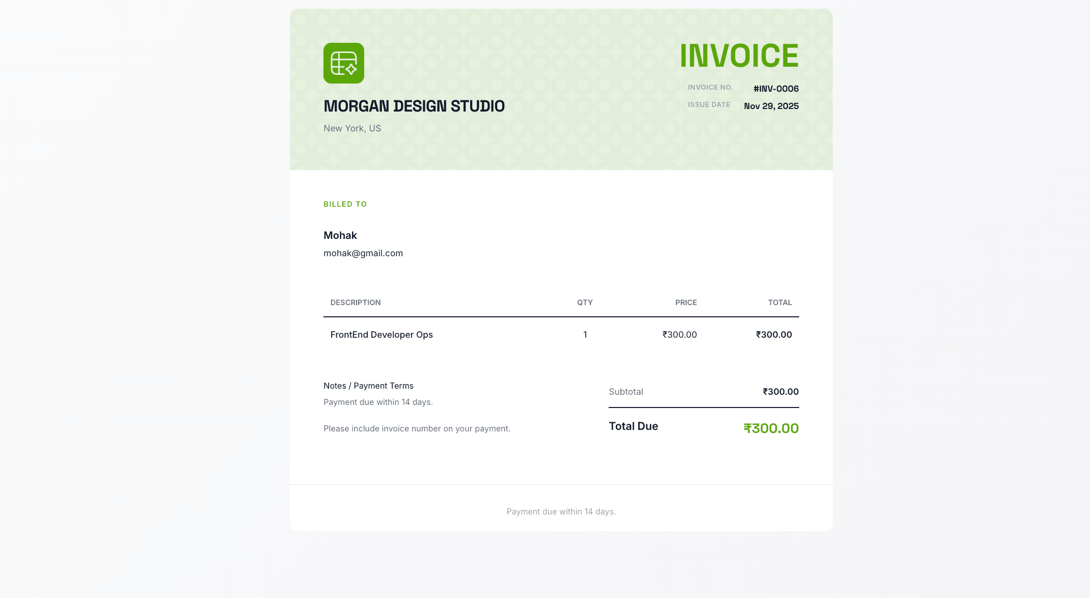 Basel invoice template
