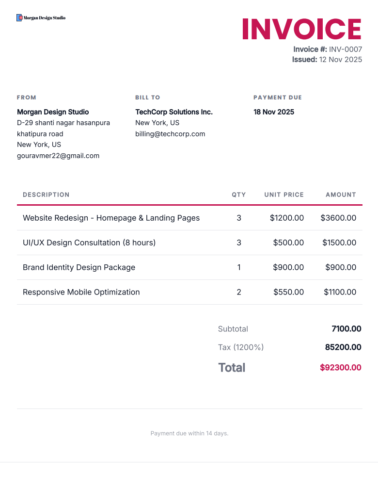 Berlin invoice template